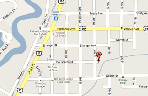 Map to City Court of Slidell